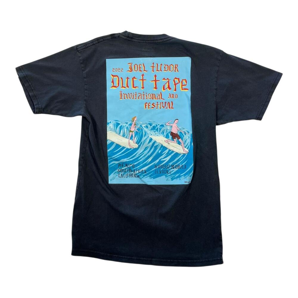 Vans Joel Tudor Duct Tape T-Shirt Mens Small Black Surf Festival 2022 Graphic